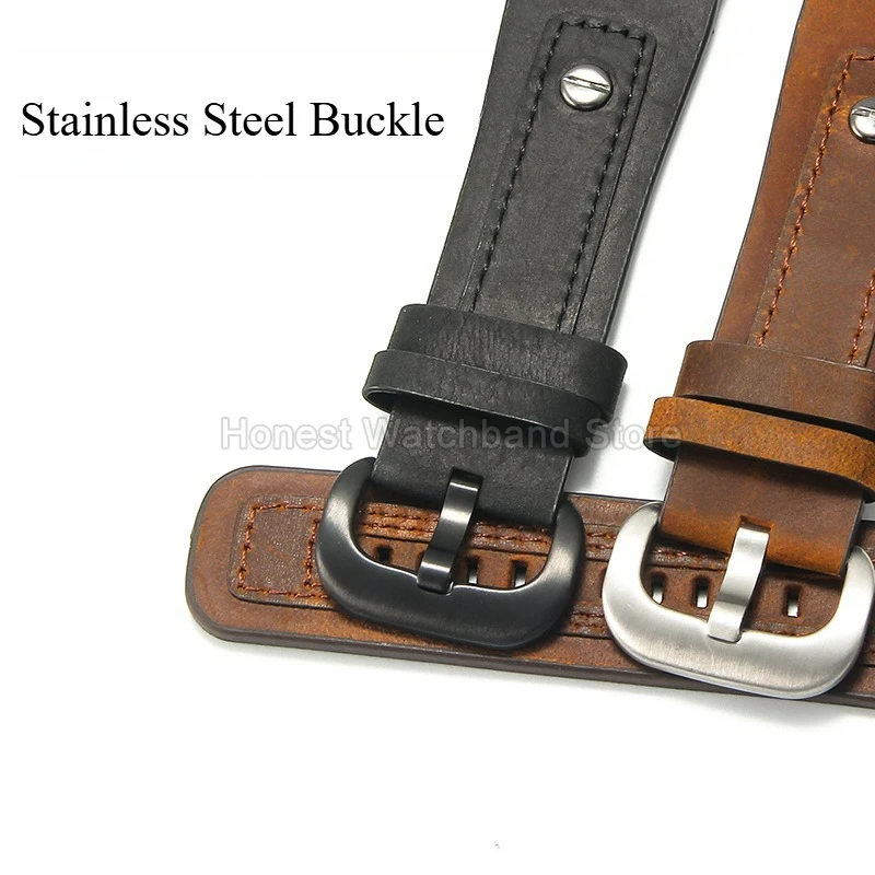 Pulseira de relógio de couro 28mm para SevenFriday B-01 P2 M3 Q1 Elasticidade respirável Resistente a manchas Pulseira de couro genuíno Bown Black