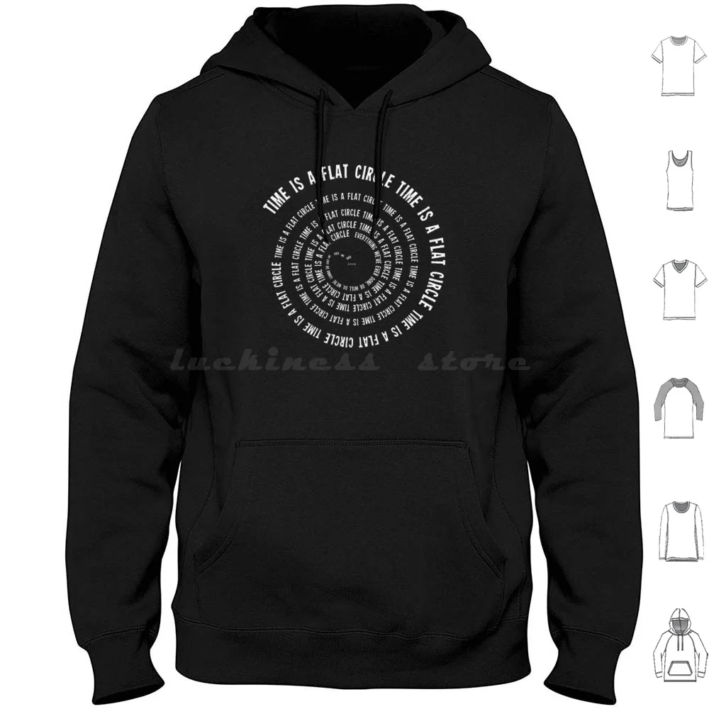 Time Is A Flat Circle Rust Cohle-True Detective-Rust Cohle Philosophy Hoodie en coton à manches longues True Detective Rust Rust Cohle