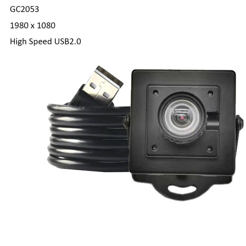 

1920 x 1080 2MP HD GC2053 FF 90° USB2.0 Camera Module FF 30FPS YUV MJPG with Metal Casefor Product Vision