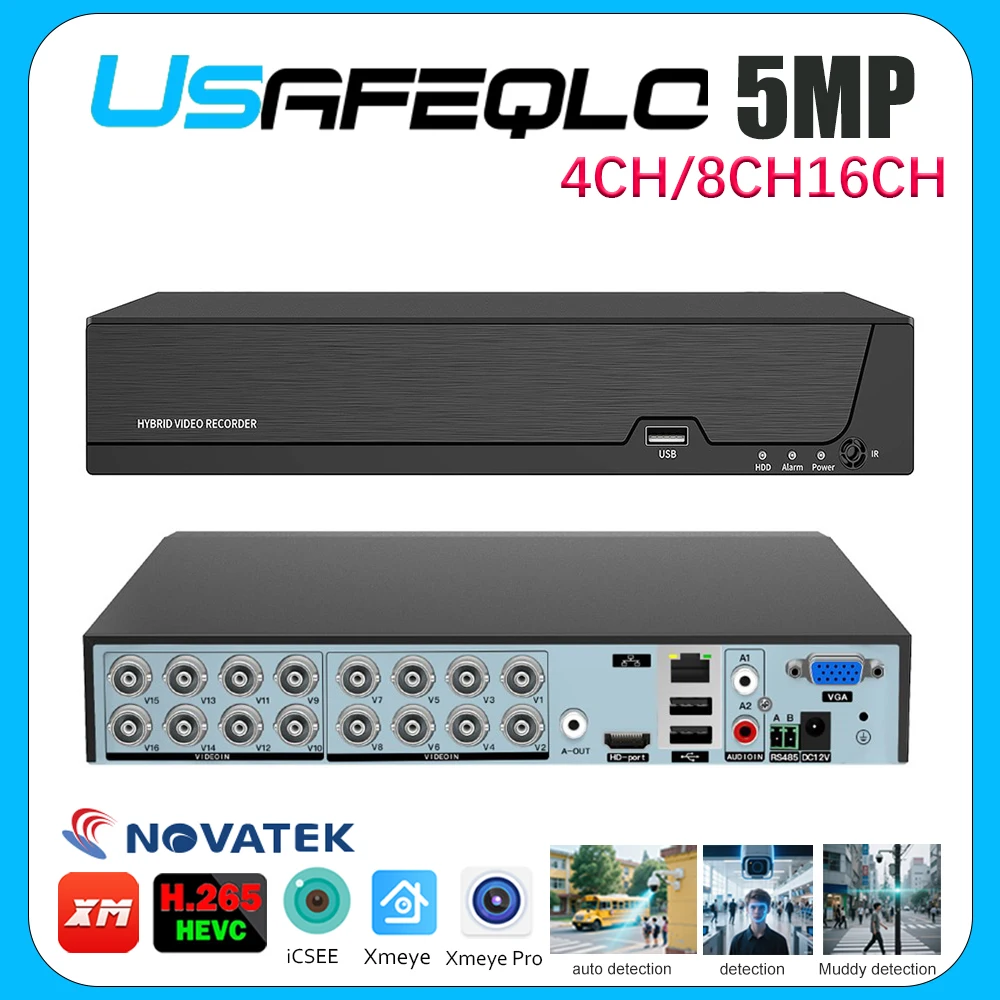 dvr-6-in-1-16ch-5mp-n-supporto-ahd-5mp-face-detection-p2p-h265-video-sorveglianza-dvr-8-canali-sistema-cctv