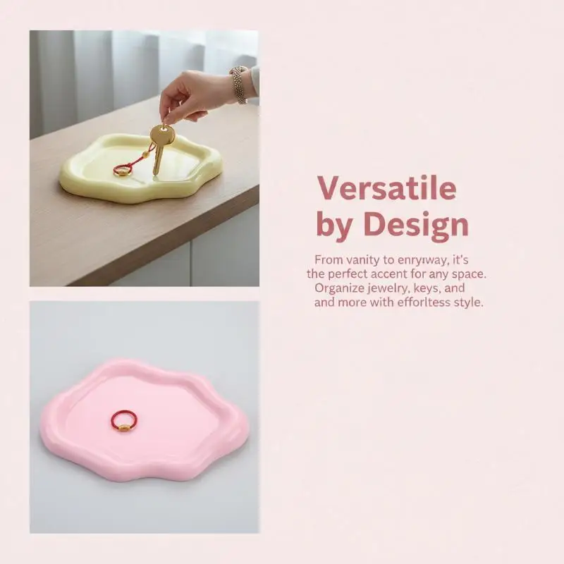 Cloud-Shaped Plastic Jewelry Tray Decorative Plate For Rings Earrings Bracelets Necklaces Tray For Women Bedroom Decor