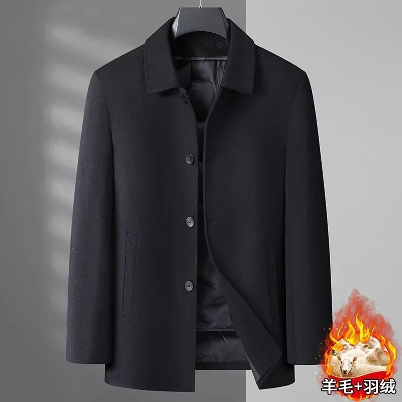 New Arrival Fashion Winter Men's Down Inner Lining Double-sided Woolen Coat,Oversized Single Breasted Plus Size L-5XL6XL7XL8XL