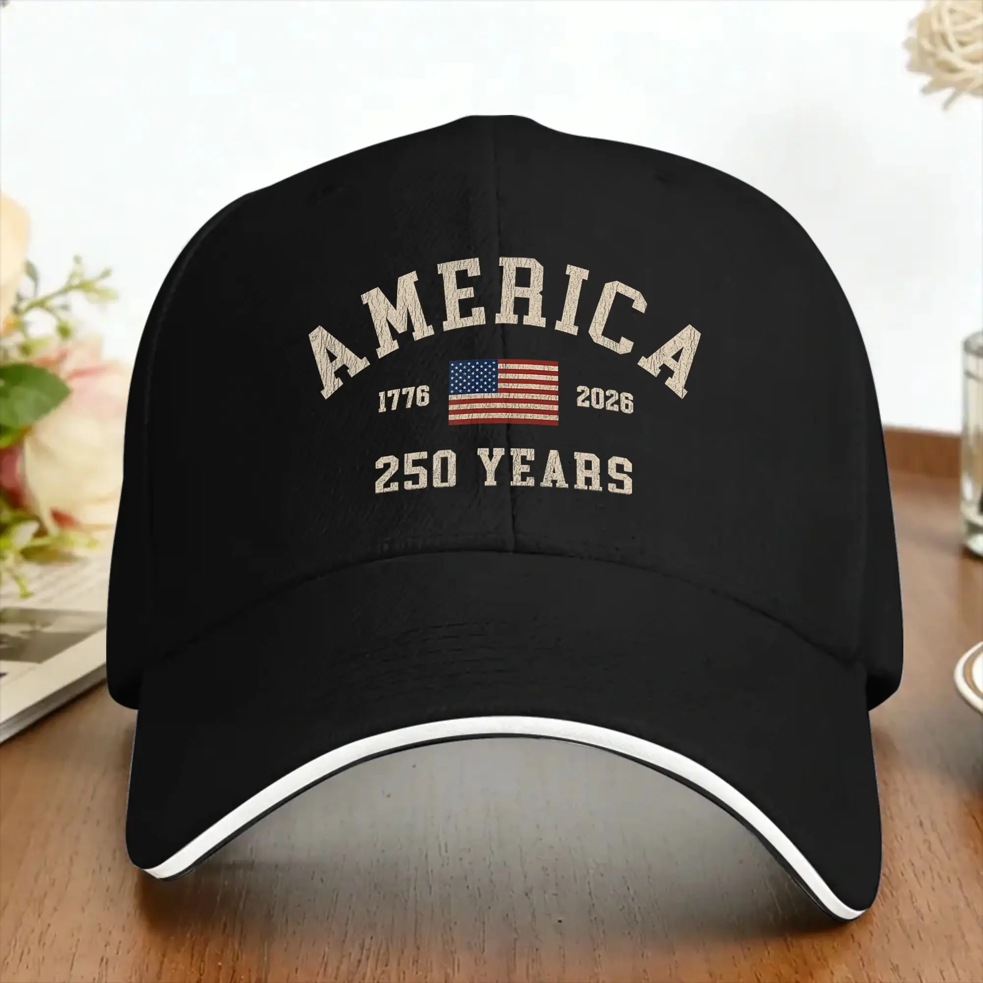 Sun Baseball Cap America 250 Years USA United States Flag July 4th 2026 1776  Print Hip Hop Hats Sun-Proof Hiking Baseball Caps