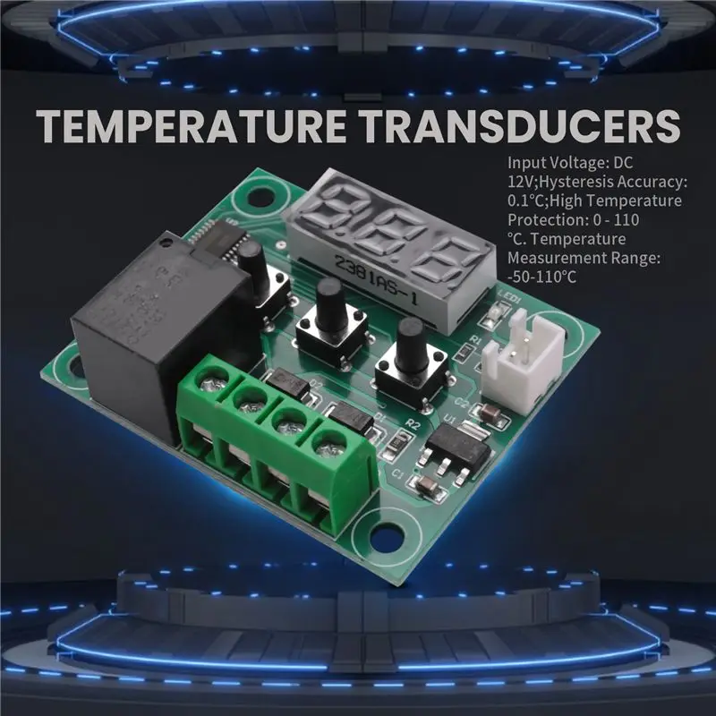 Power Tool Sets 4PCS W1209 DC Digital Temperature Controller Module Electronic Temperature Temp Control Module Switch with Acryl
