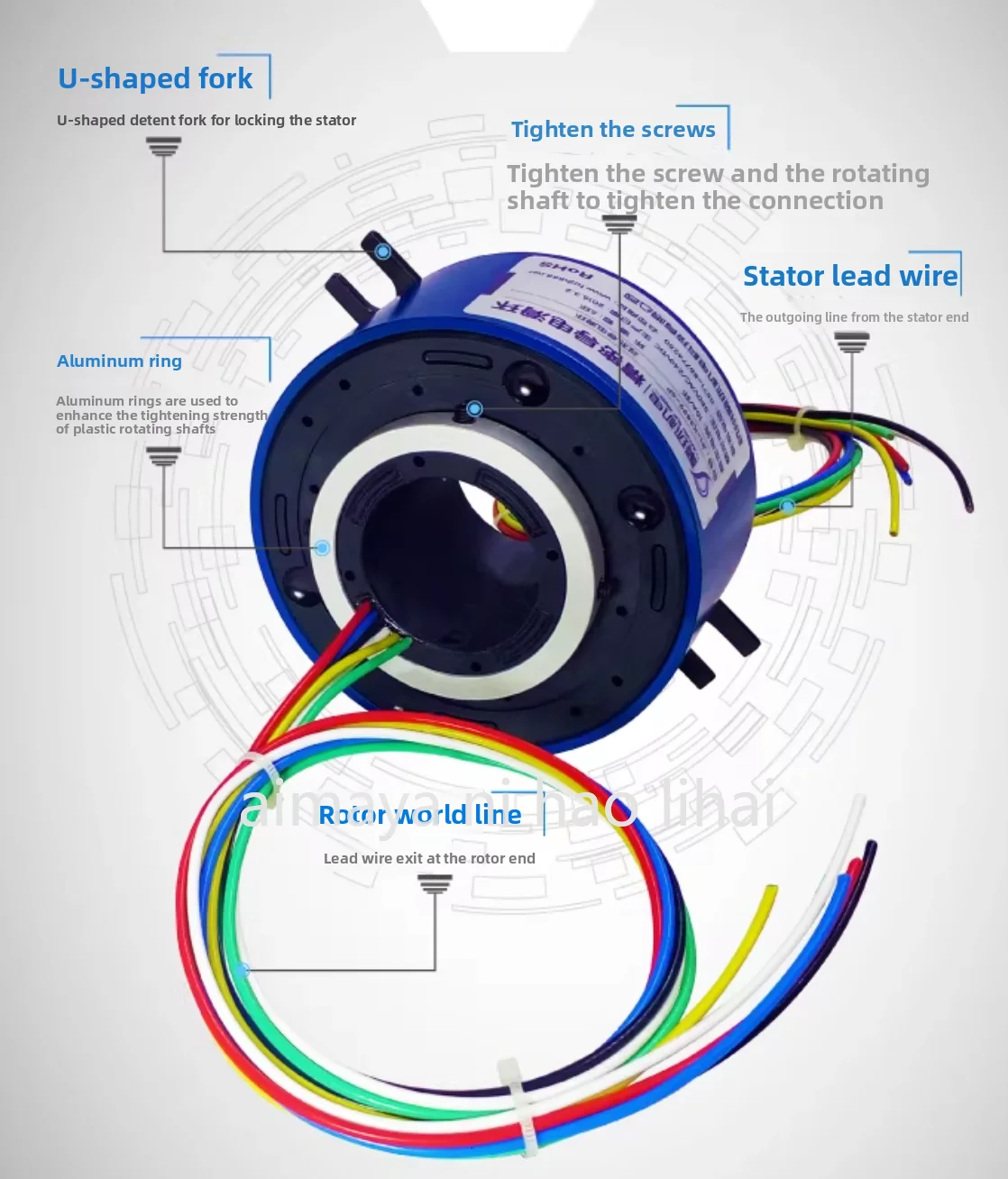 

Slip Ring Conductive Slip Ring Inner Diameter 25.4 Rotary Joint Mechanical Equipment 360 Degree Rotating Cable Drum Special Set