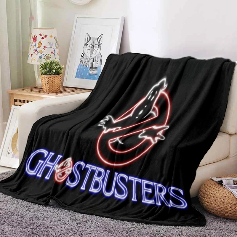 130x150cm G-Ghostbusters Cartoon Printed Blanket Warm Flannel Blankets Soft And Comfortable Home Travel Blanket Birthday Gift