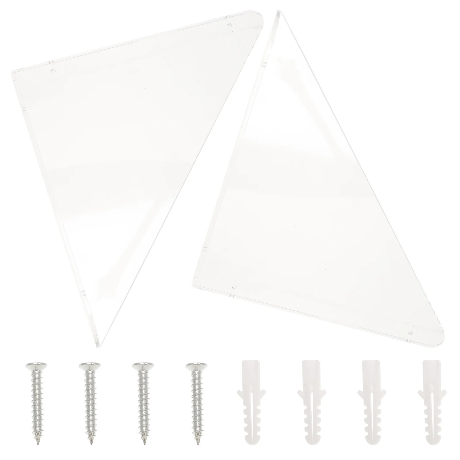 

1 set Acrylic Corner Shelves Wall Mounted Bathroom Storage Triangle Rack Clear Display Kitchen Living Room Decorative Shelving