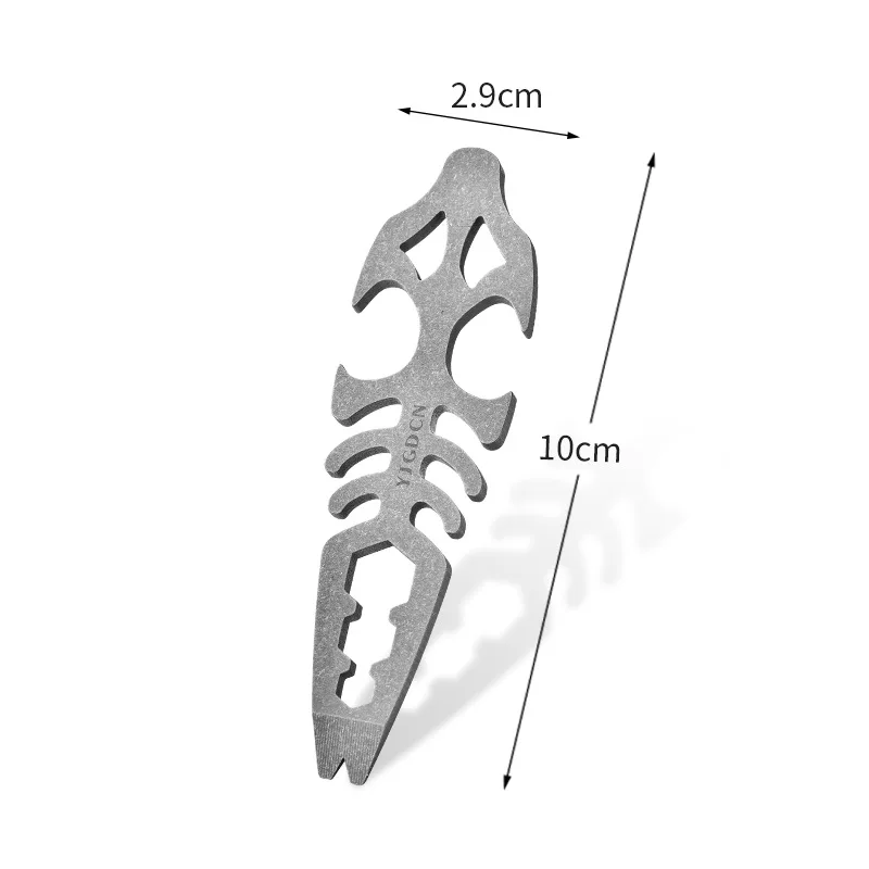 Outdoor EDC Multifunctional Titanium Alloy Mini Pry Bar EDC Keychain Bottle Opener Screwdriver Tool Creative Gift