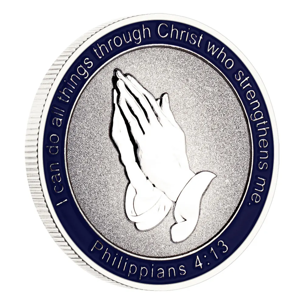 Silver-plated Bible Psalms Commemorative Coin Religious Prayer Collection Coins Christian Gift