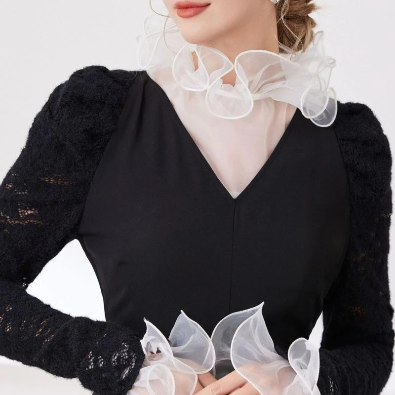conjunto-elegante-cuello-encaje-desmontable-y-manga-brazo-para-evento-formal-tela-tul-transpirable-accesorio