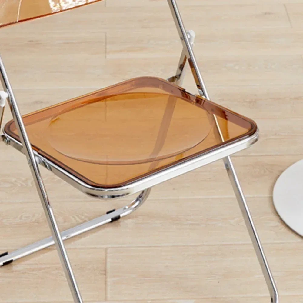 AcrylicTransparent Folding Chair INS Style Simple Design North Europe Folding Dining Chair Household Outdoor Home Office Chairs