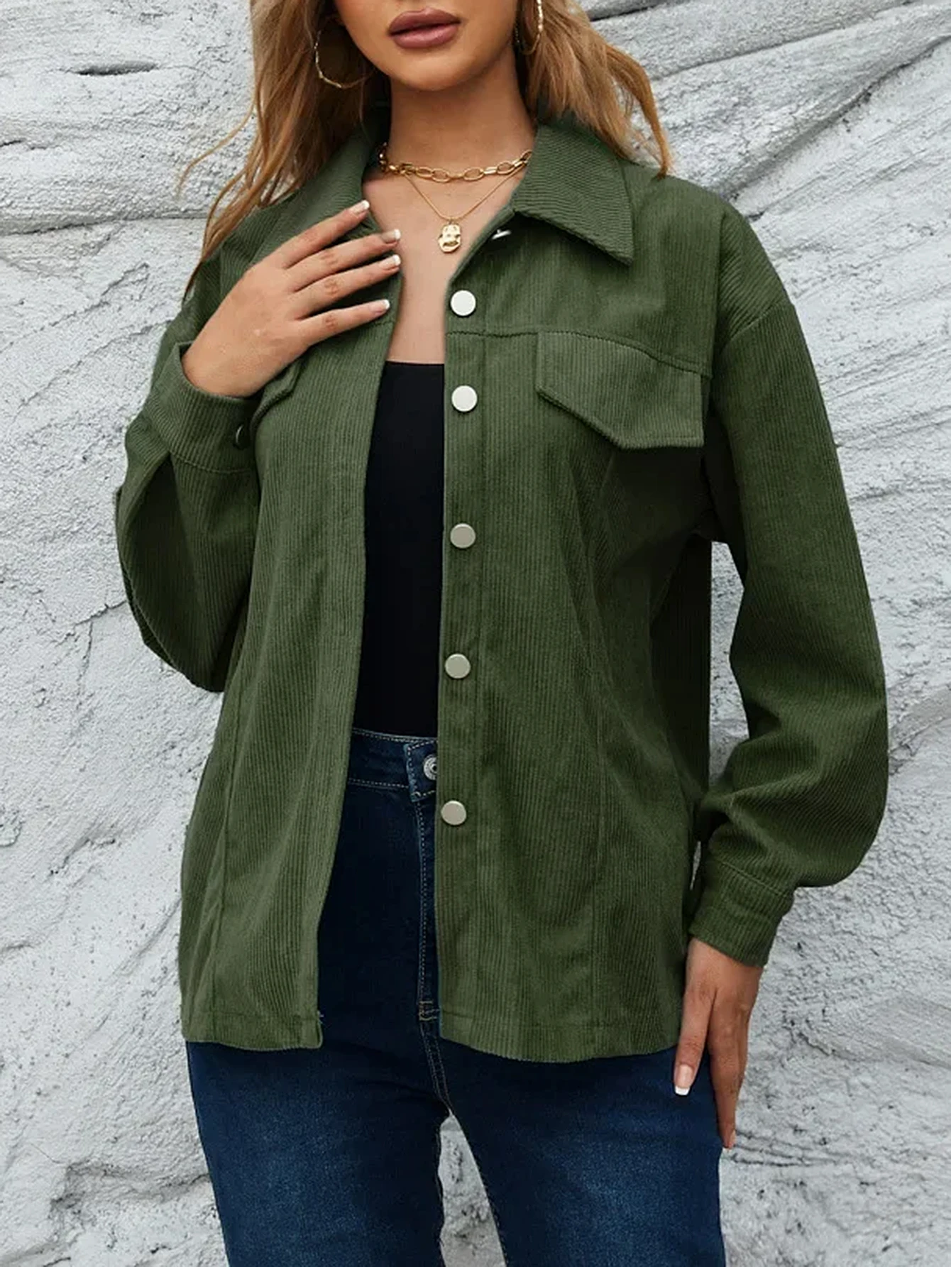 여성 셔츠 가을 겨울 기본 데일리 솔리드 컬러 싱글 브레스티드 긴팔 셔츠 칼라 캐주얼 셔츠