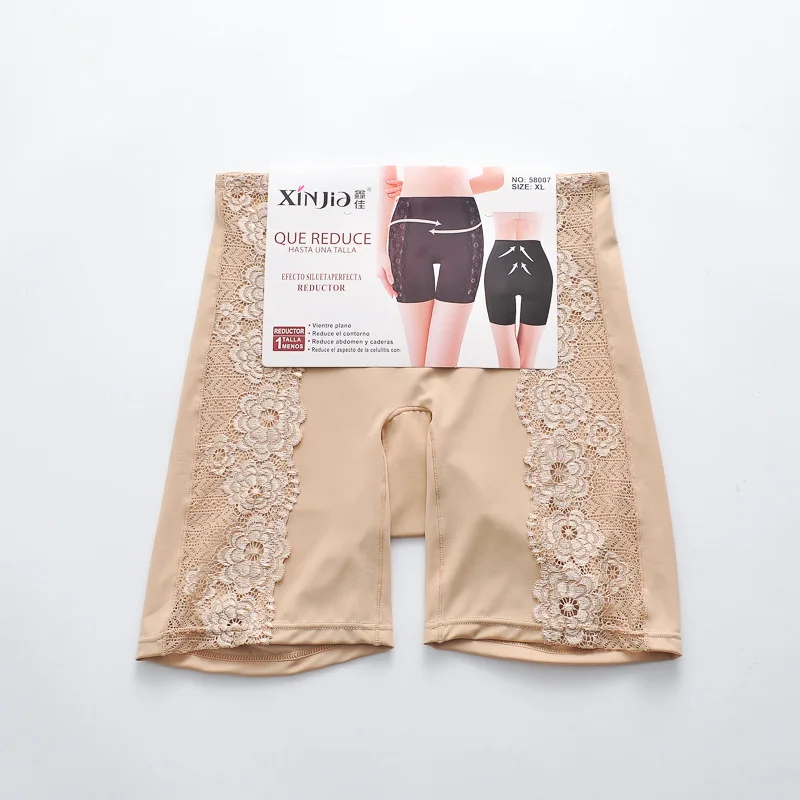 الملاكم الساق تشكيل تشكيل السراويل النسائية الحرير الجليد سلس جوفاء الدانتيل انكماش البطن أسفل الورك رفع قاعدة السراويل البطن