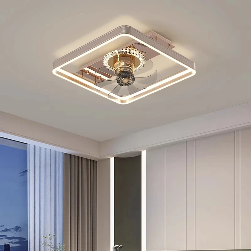 Modern Ceiling Fan Light With Remote Control Adjustable Wind Speed Led Dimmingceiling Fan Chandelier For Living Room Bedroom