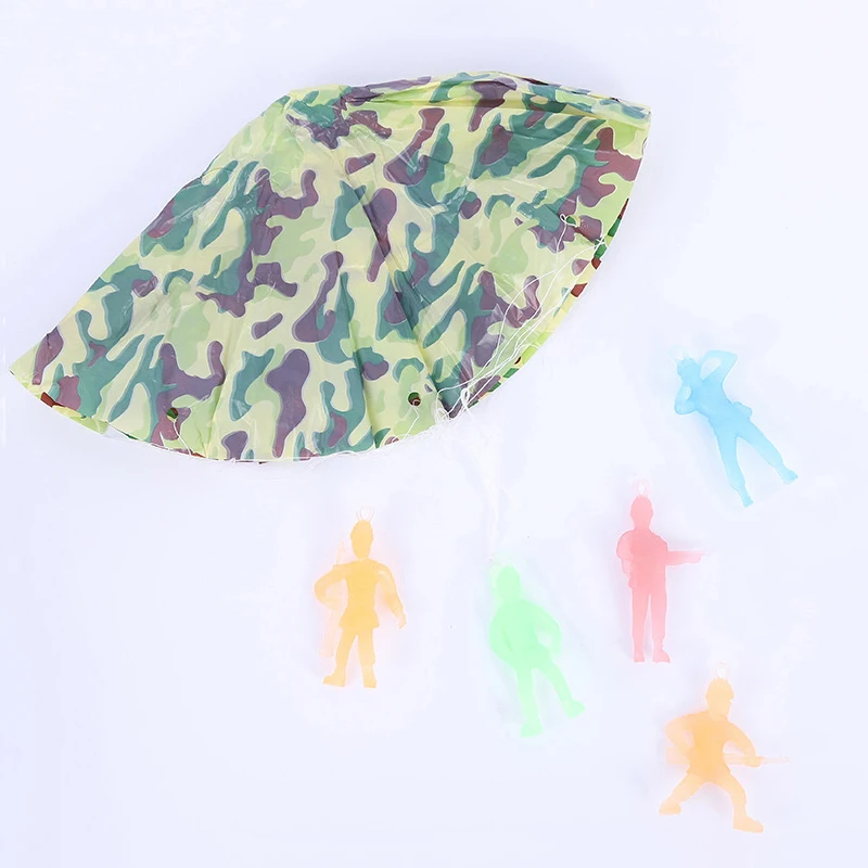 5Pcs Creative Mini Luminous Soldier Parachute Toys Indoor Outdoor Kid Sport Toys Parent-child Interaction Game Toy Party Props