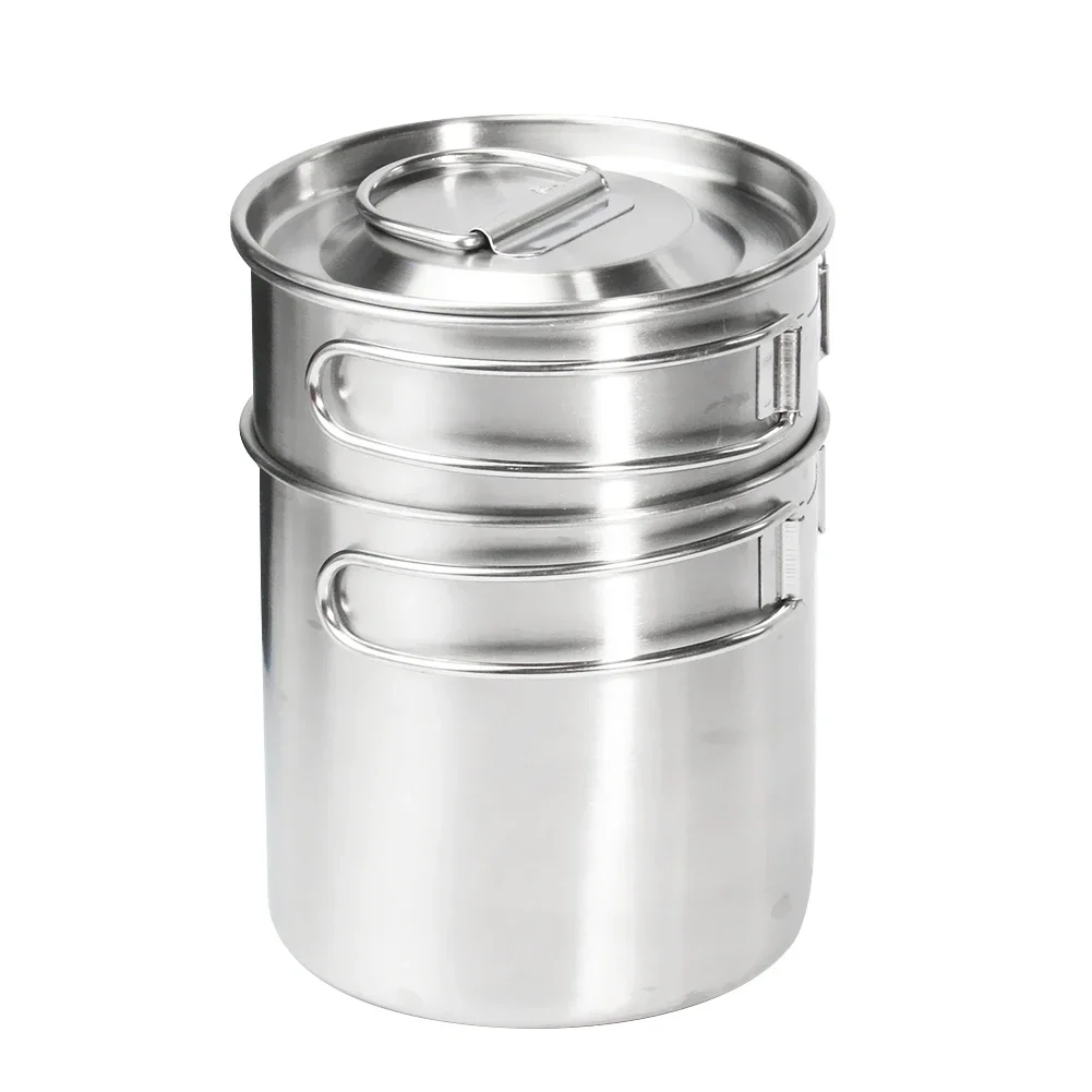 

Многофункциональная портативная посуда из нержавеющей стали: чашка, котелок, миска со складной ручкой для активного отдыха, походов, кемпинга, пикников и приготовления пищи