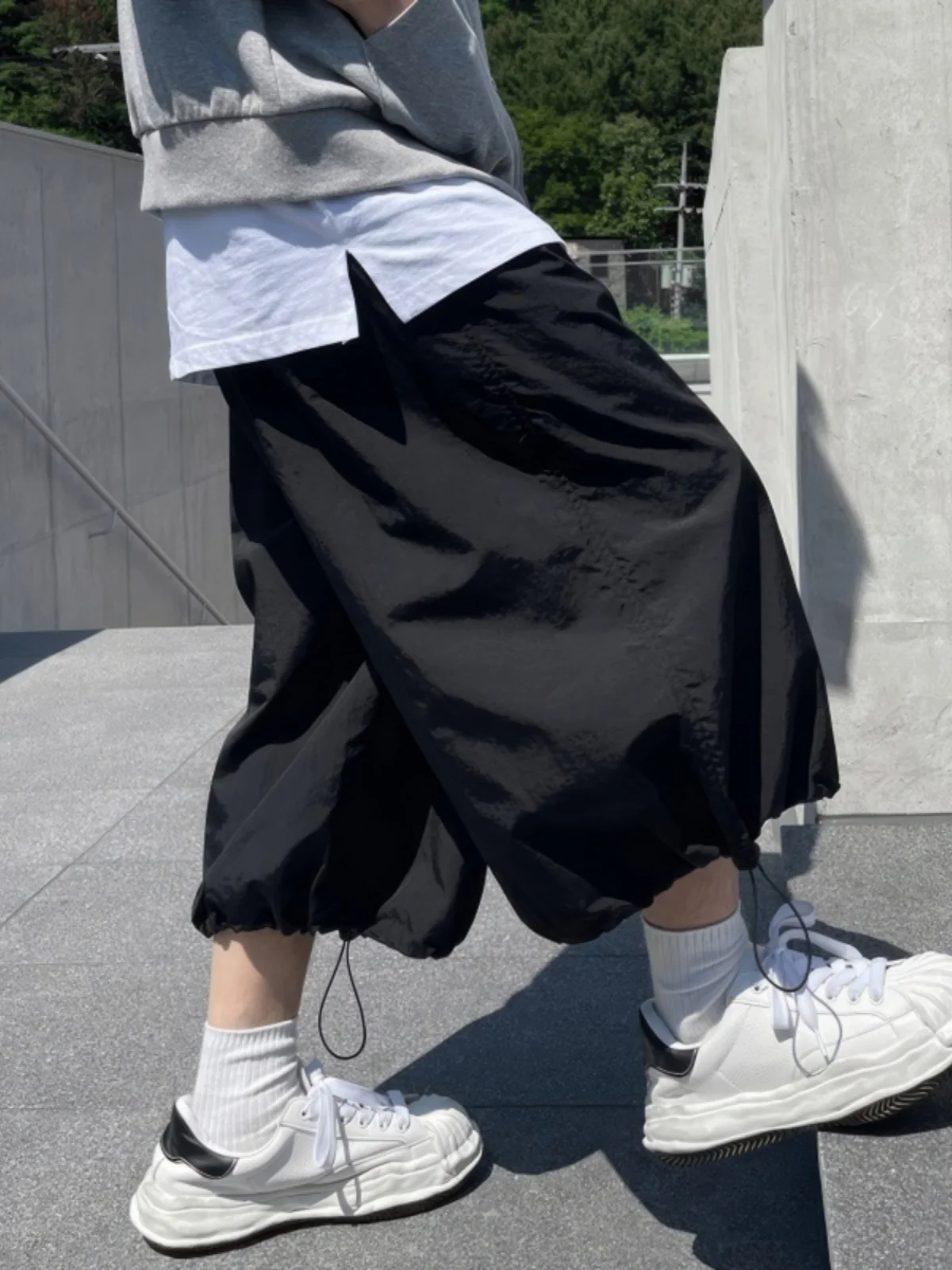 

Мужские рабочие шорты в японском ретро-стиле, длиной 7/8, свободного кроя, оверсайз, летние, модные, брендовые, до колен, повседневные брюки