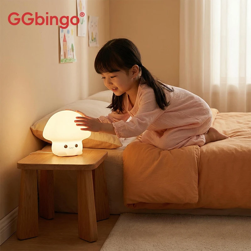 

GGBingo 7Colors Adjustable Atmosphere Pat Nightlight LED Night Light Silicone Bedroom Decoration Light