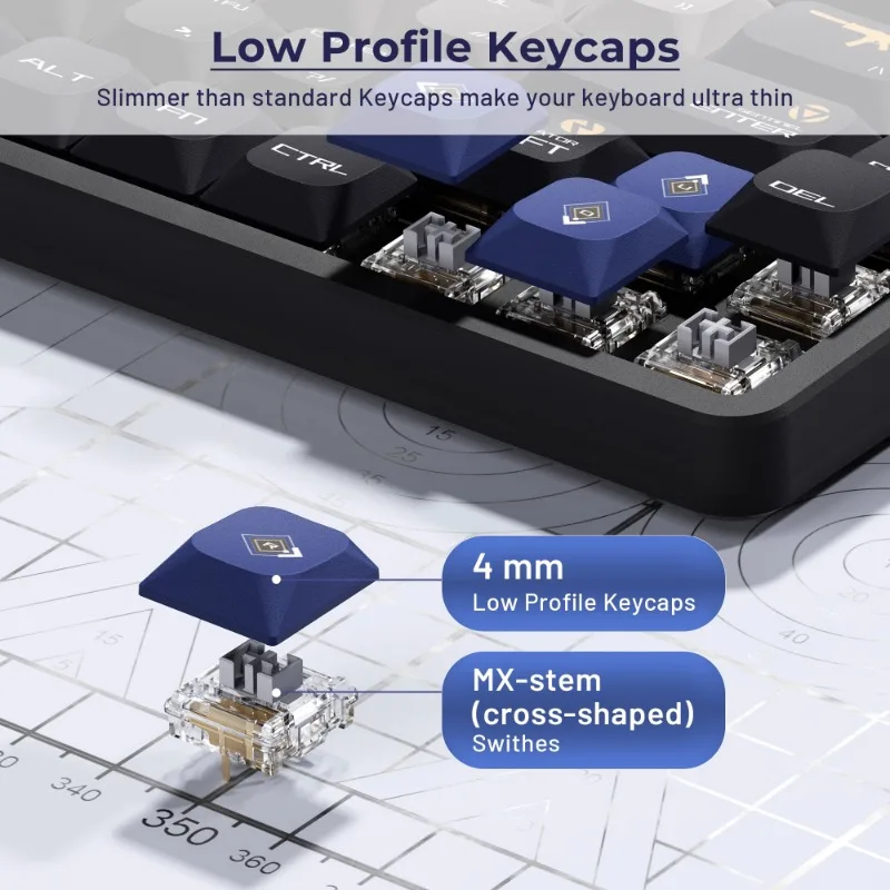 VALORANT Theme 128keys Keycap Set ‌floating Cloud Low Profile PBT Key Caps Mechanical Gaming Keyboard Accessory MX Switch Keycap