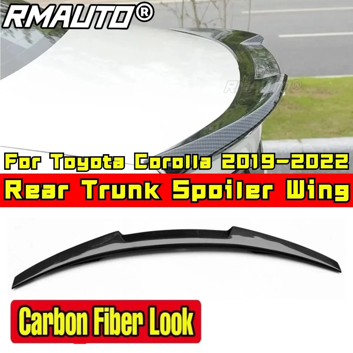 For Toyota Corolla Sedan 2019 2020 2021 2022 Rear Spoiler Wing Modification Part ABS Plastic Car Rear Roof Spoiler Exterior Part