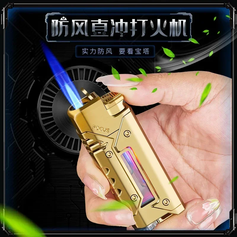 NEW Portable Metal Windproof Lighter Mini Butane Gas Lighter Unusual Jet Lighters Smoking Accessories Gadgets for Men