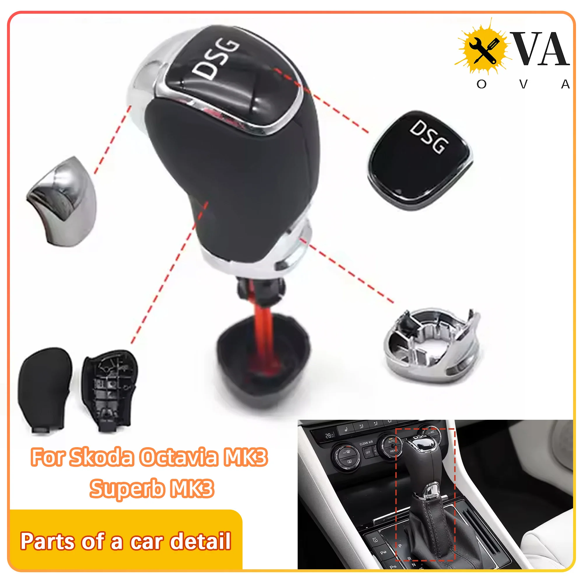 

Automatic gear lever shift handball, suitable for Skoda Octavia MK3 Superb MK3