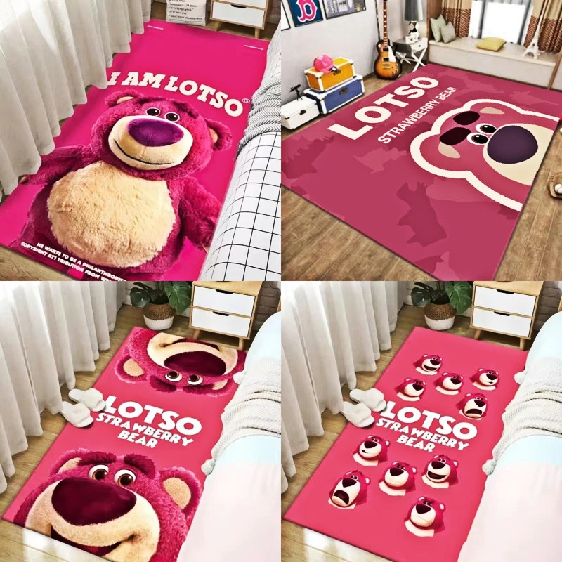

Strawberry Bear Thickened Carpet Ins Style Cute Cartoon People Room Bedside Living Room Carpet Anti-slip Anti-soiling Floor Mat