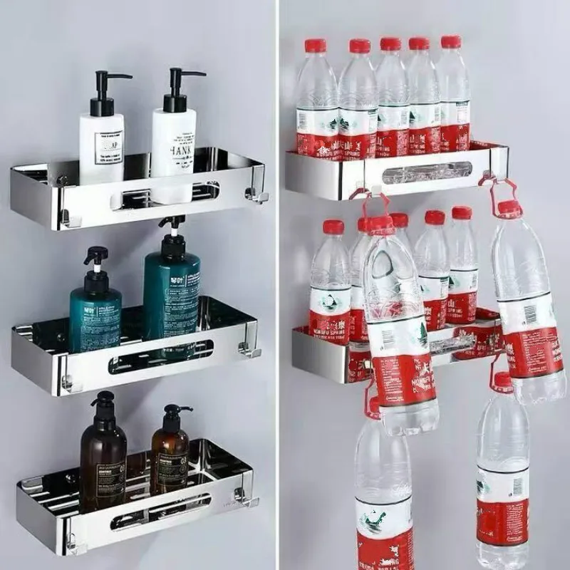 Bathroom Shelves Corner Shelf  Wall Mounted Bathroom Soap Dish Bath Shower Shampoo Holder  Wall Mounted Type Stainless Steel