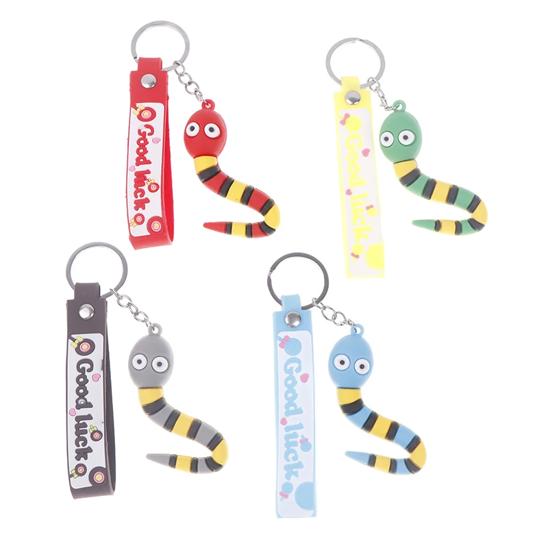 Creative Cartoon Snake Pendant Keychain For Women Men Cute Zodiac Snake Year Lucky Charms Backpack Car Ornament Key Ring