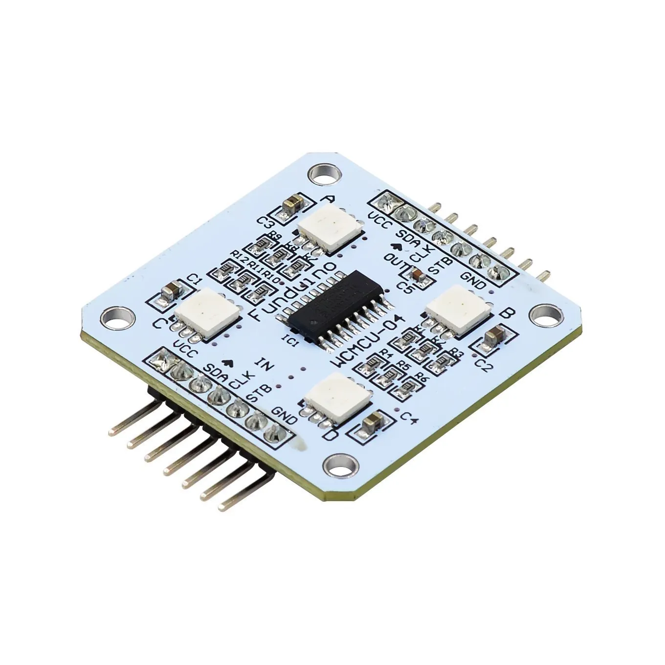White RGB module 74HC595 controls 4 RGB LED display 5V for Arduino MCU