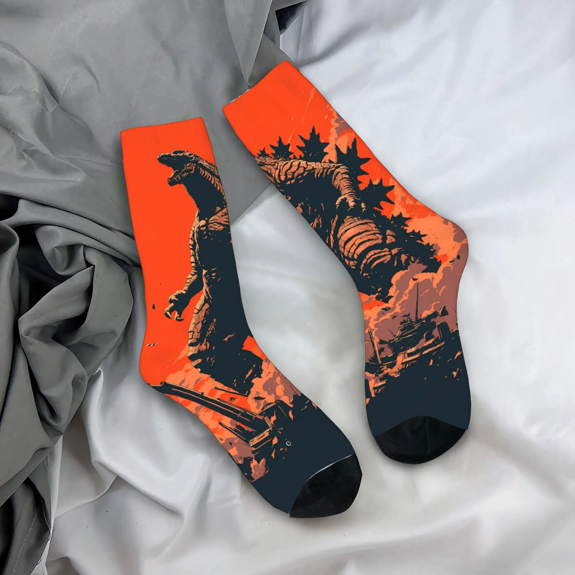 Godzillaed Anime Manga Stockings 3D Printing Custom Funny Socks Autumn Non Slip Socks Couple Running Medium Soft Socks