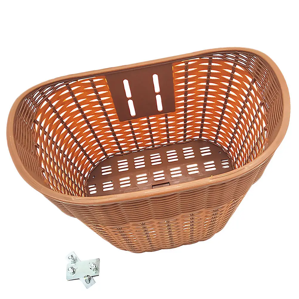 

1Pcs Smooth Premium Plastic Bicycle Basket Easy Install Removable Handlebar Mount Retro Design Large Capacity Outdoor Cycling