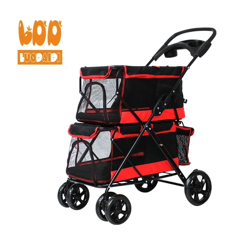 2 bottle holders pet cart twin stroller for dogs china pet travel trolley