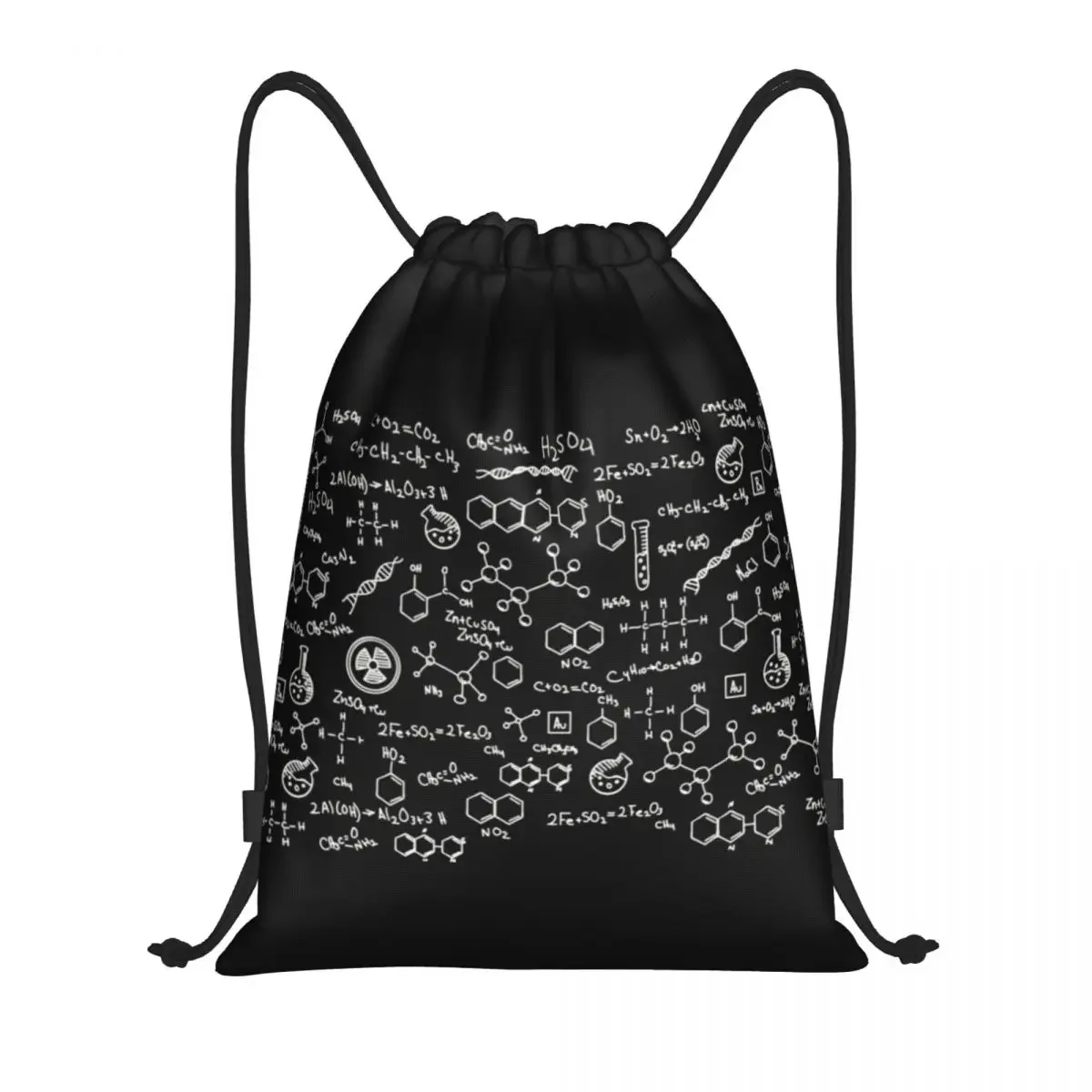 Science Chemistry Pattern Drawstring Bags Men Women Foldable Sports Gym Sackpack Chemical Lab Tech Shopping Storage Backpacks