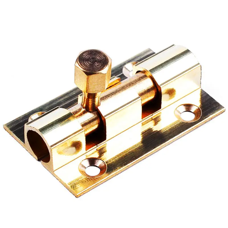 1.5-Inch Long Brass Door Latch Sliding Lock Barrel Bolt Gold