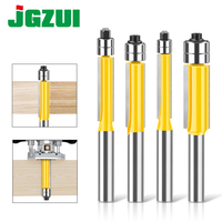 8mm Shank Tungsten Steel Copy Woodworking Milling Cutter Slotted Flat Edge Roter Bit Alloy Blade Head Woodworking Tools