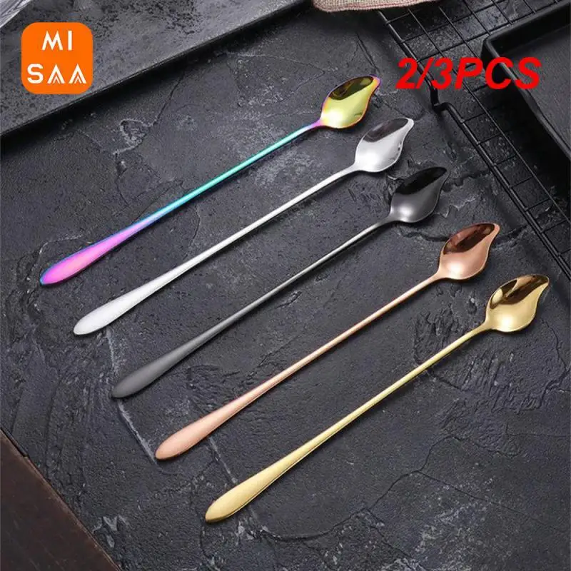 2/3PCS Coffee Scoop Long Handle Creative Tea Spoon Ice Cream Spoon 304 Stainless Steel Coffee Spoon