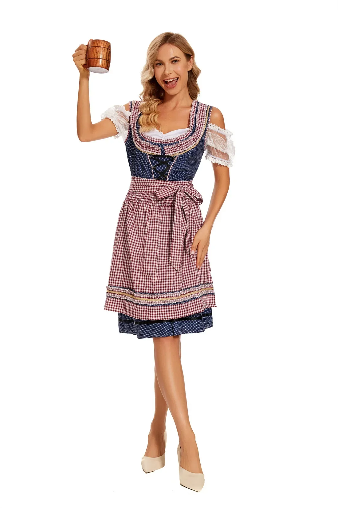 German Bavarian Oktoberfest Costume Beer Skirt Women's National Costume Traditional Festive Outfit for Parties