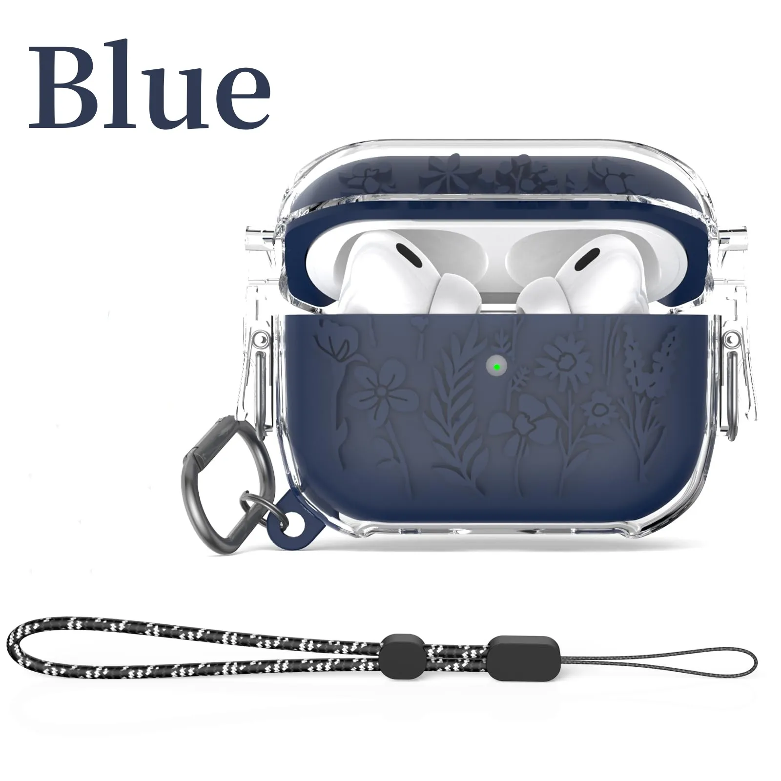 เคสลายสีม่วงสำหรับ Apple airpods ฝาครอบ Pro2เคสหูฟัง airpods Pro เคสป้องกันสำหรับ Air pods Pro พร้อมพวงกุญแจ