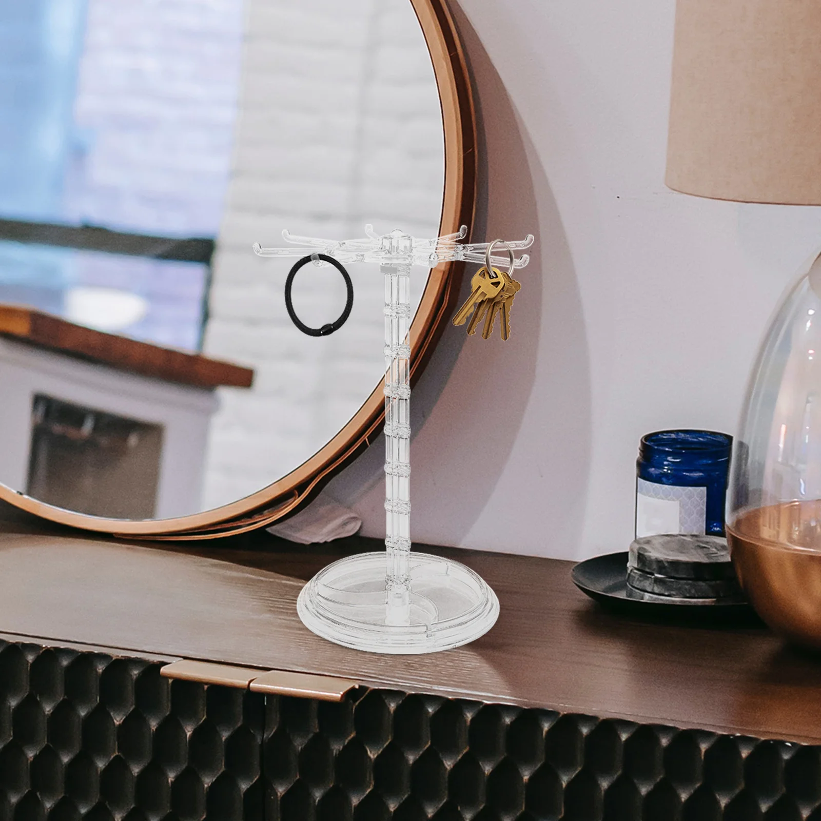 

Jewelry Display Rack Rotatable Desktop Organizer For Earrings Keychains Bracelets Scrunchie Holder Headband Storage