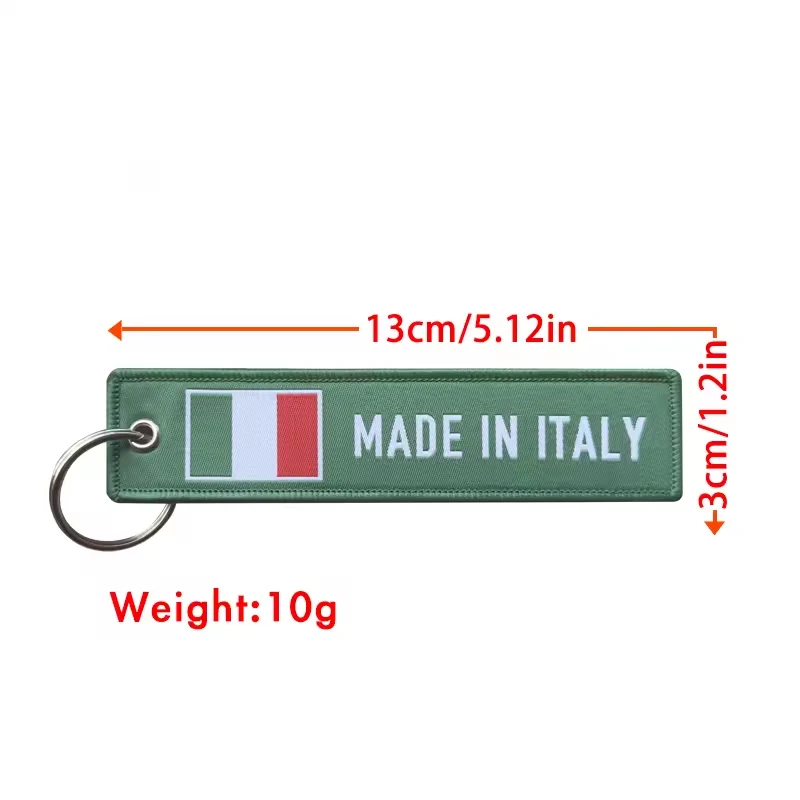 1Pc Sale Double Sided Embroidery Palestinian Germany France Japan Flag Luggage Bag Tag KeyChain Motorcycle Key accessory