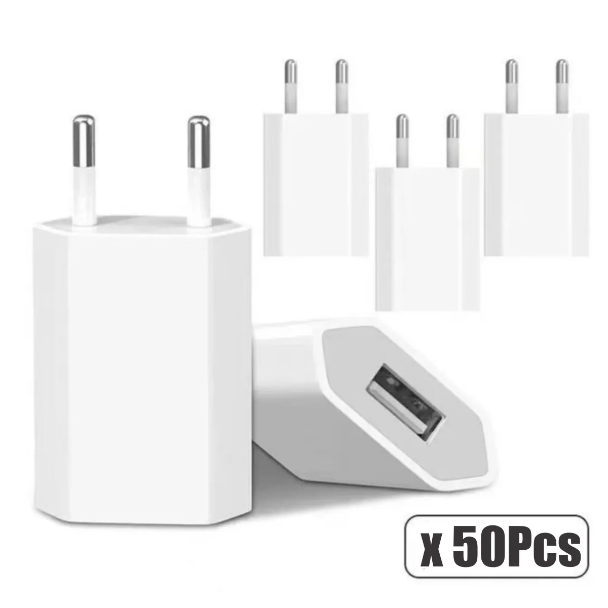 

50pcs 5V 1A EU/US AC Home Travel USB Wall Charger Power Adapters For IPhone 5 6 7 8 x xr 11 12 13 14 15 Samsung xiaomi LG