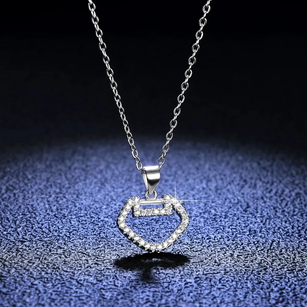 Lumira Lucky Lock Moissanite Pendant Women's Chinese-Style Platinum PT950 Necklace Fine Jewelry Christmas Gifts for Her