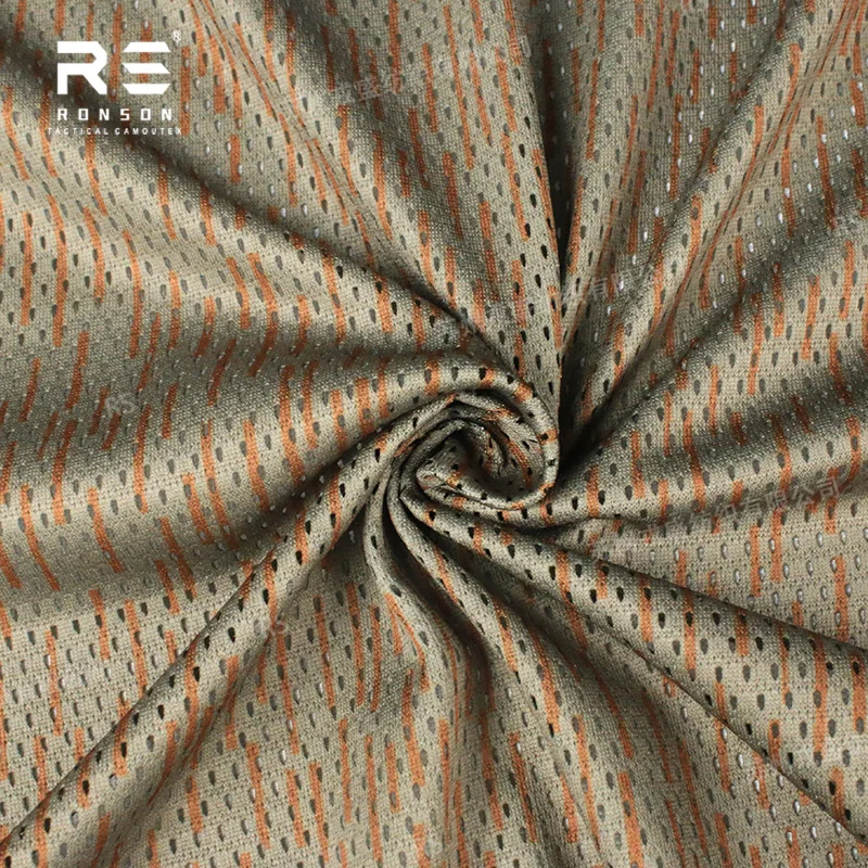 East German 1965 Strichmuster Camouflage Mesh 120gsm Light Weight Polyester Printed Mesh Fabric Soft Tactical Face Mask Scarf view 6