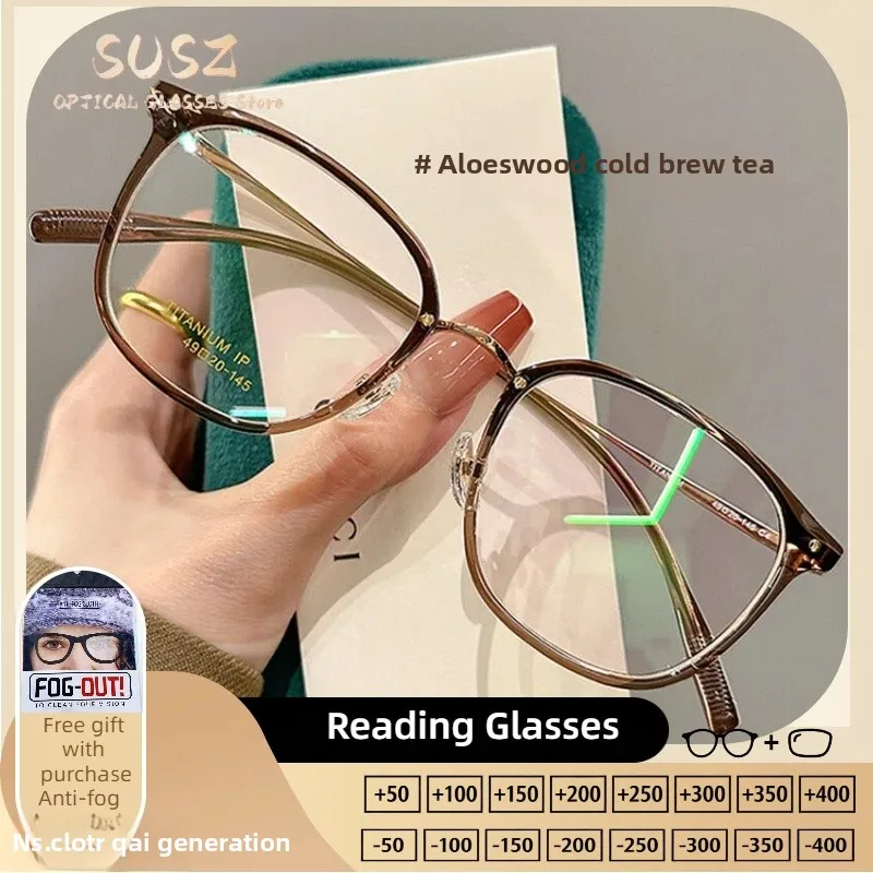 

SUSZ Fashion Frame Cat Eye Anti Blue Light titanium Glasses Women Progressive Reading Glasses Prescription Myopia Eyeglasses