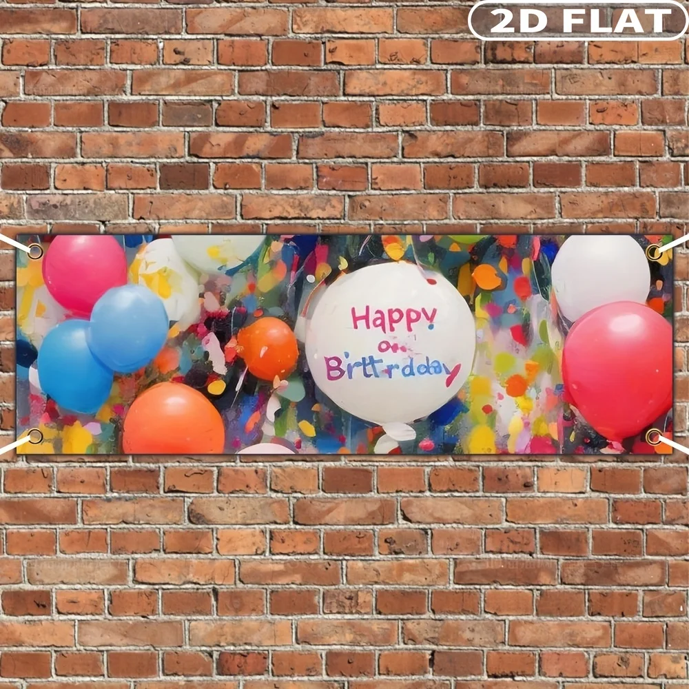 Custom 1pc 2D Flat Banner- 100x300cm/39*118inch Banner with 2/ 3/ 4/ 6/ 8 Grommets and Only Sewing