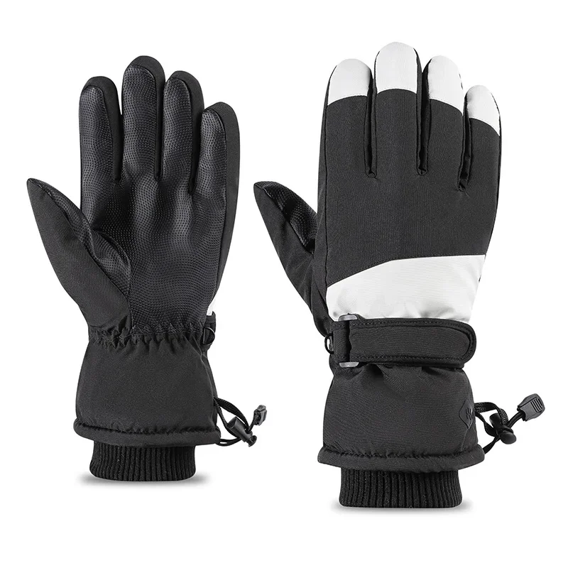 

New Winter Waterproof and Cold-proof Ski Gloves Warm and Thickened Wear-resistant Five-finger Cycling Gloves Outdoor Rain-proof