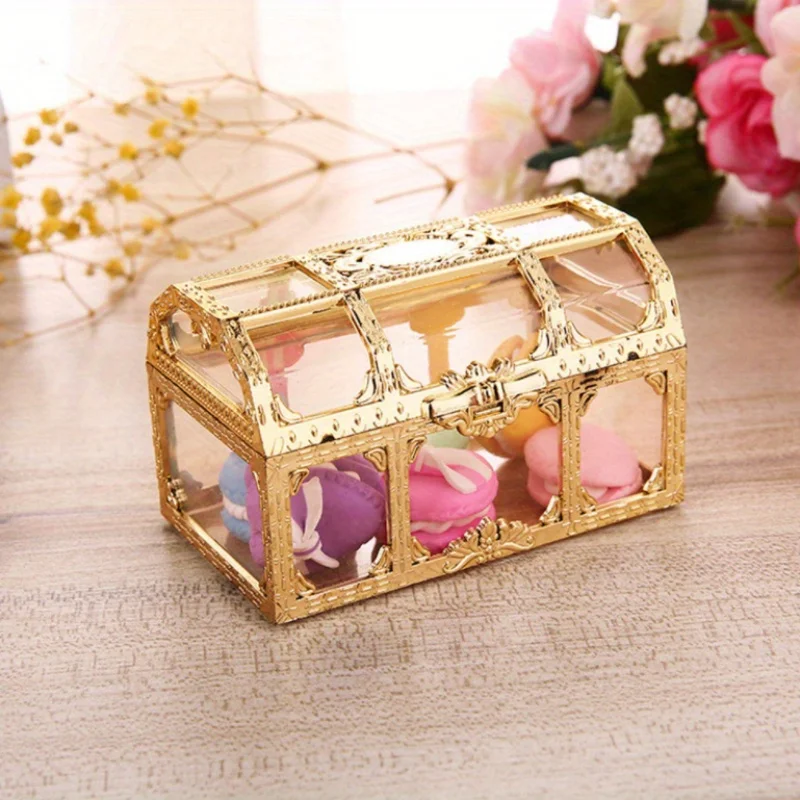 Retro Transparent Treasure Box Candy Jewelry Treasure Box Wedding Candy Box Jewelry Box Holder Organizer Earrings Earrings