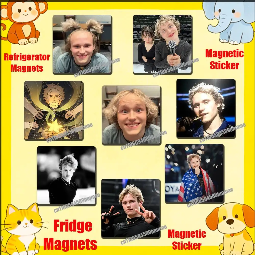 

For I-Ilia Malinin Fridge Freezer Refrigerator Magnets Kitchen Metal Cabinet Magnetic Sticker Card