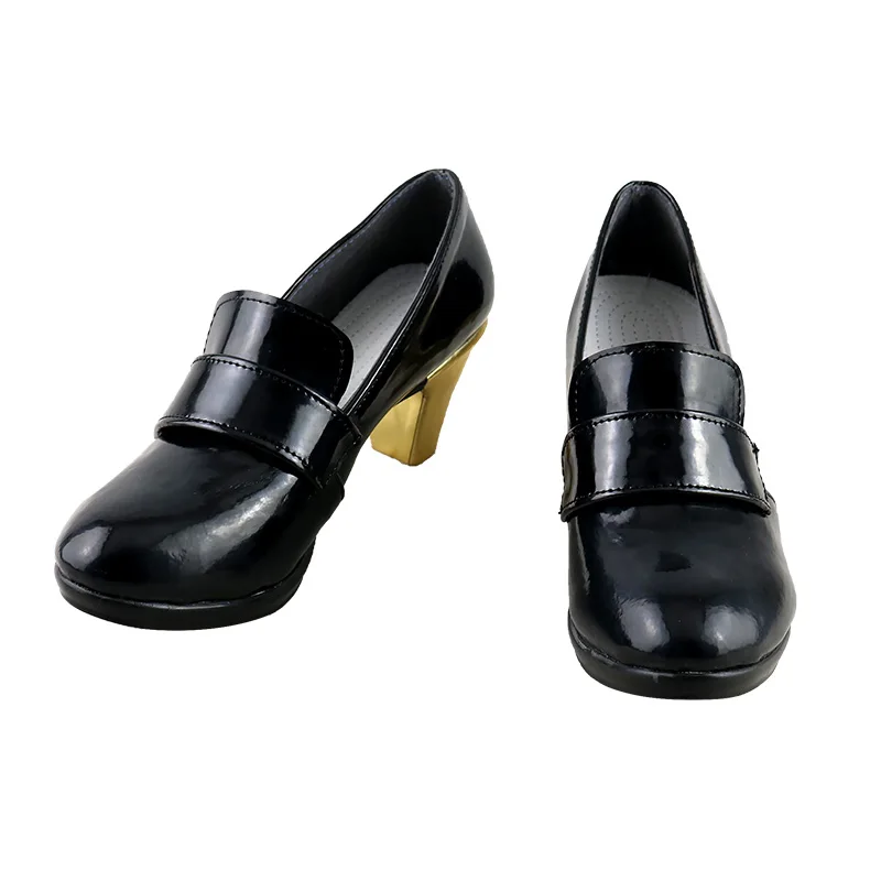 Twisted Wonderland Lilia Vanrouge Cosplay Shoes Boots Halloween Party Accessories Black High Heels Custom Made